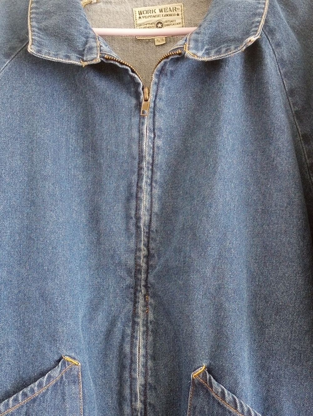 Vintage 100% Cotton Blue Denim Work Wear Jacket Size XL - Picture 13 of 13